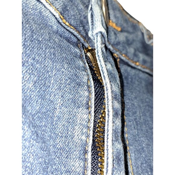 Copperflash Womens High Rise Distressed Skinny Jeans Blue 12 Raw Hem Ripped - Picture 2 of 11